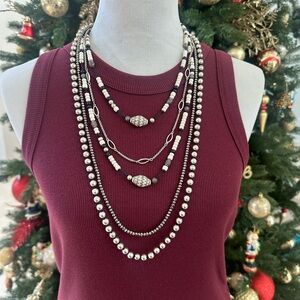 Lucky Brand Black and Silver Multi-Strand Necklace